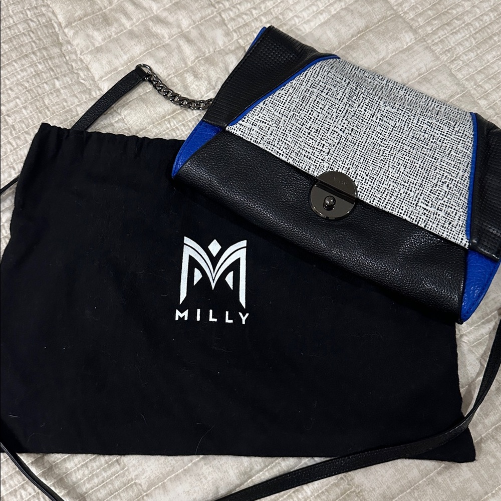 Milly Black and Blue Shoulder Bag
